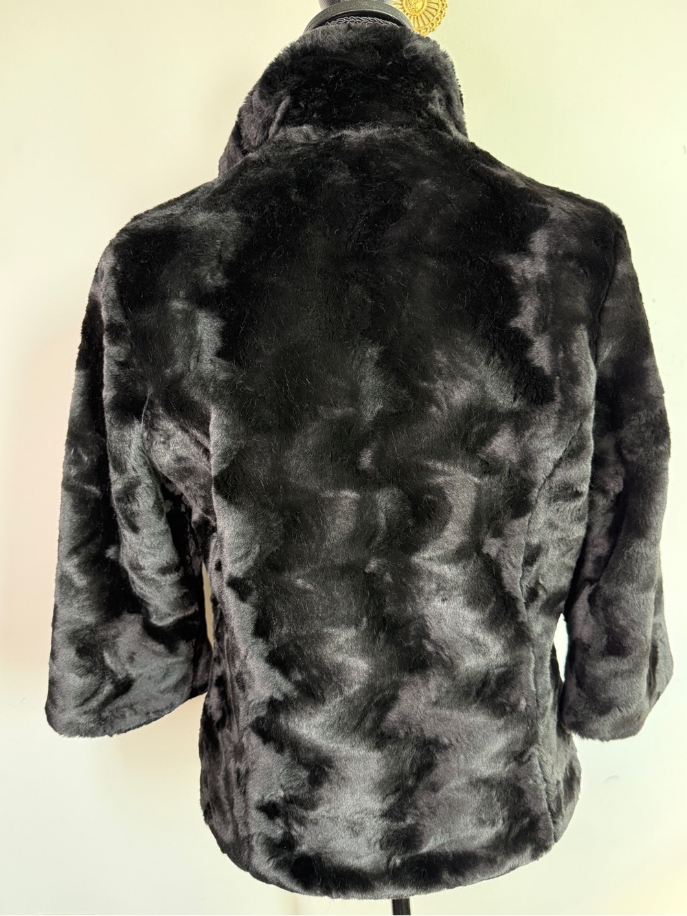 Merona Faux Fur Bolero Jacket Black Sz S - Picture 4 of 7